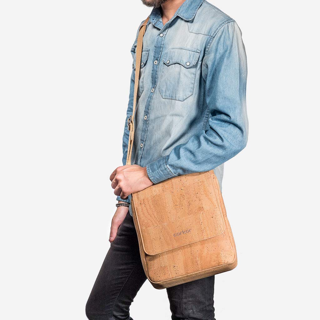 Corkor Messenger Laptop Bag 13 borsa marrone chiaro M
