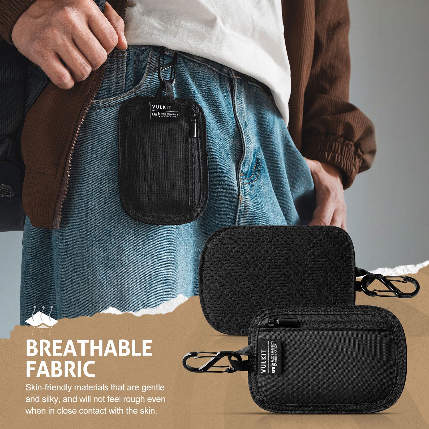 VULKIT Bags VB109 pouch RFID nero