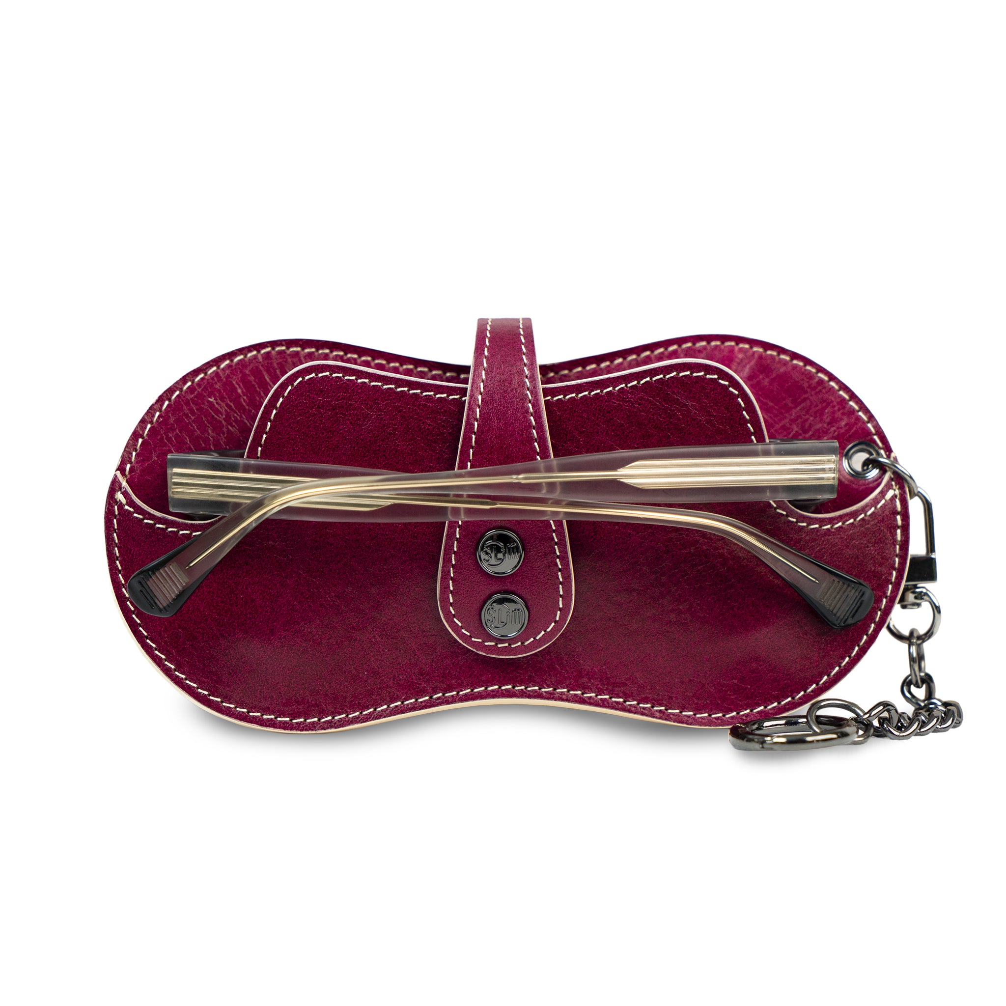 SLim Vision portaocchiali pelle fucsia concia vegetale