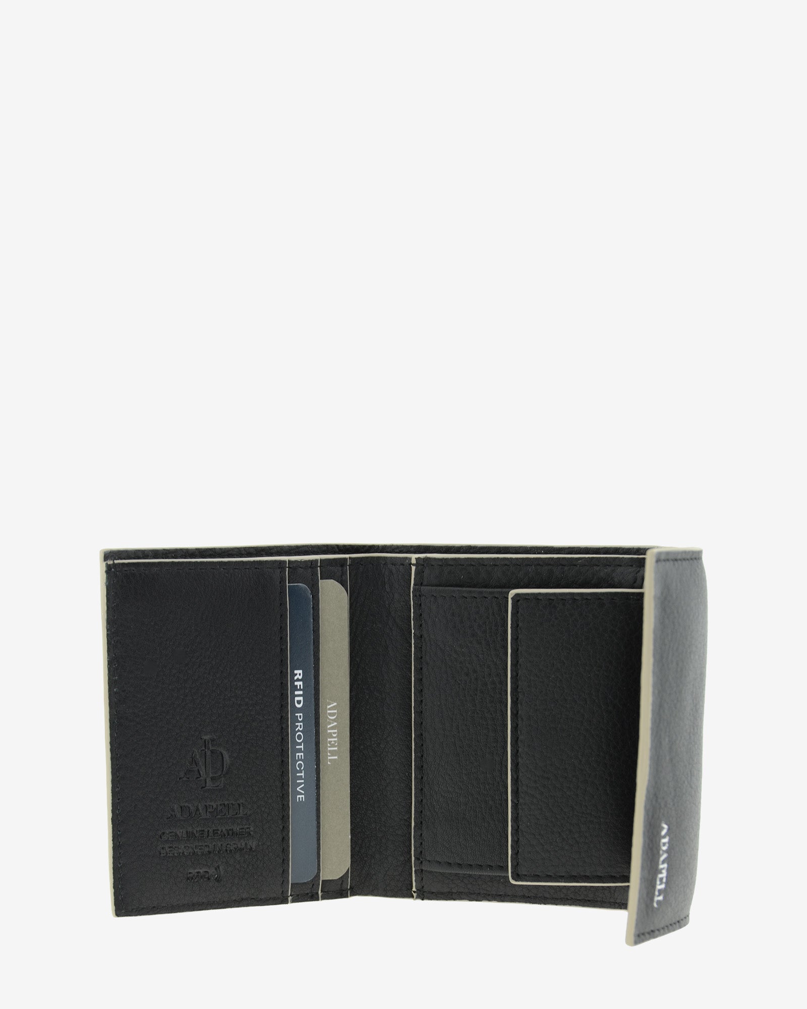 Adapell Essenza 8080 portafoglio piccolo pelle nero RFID