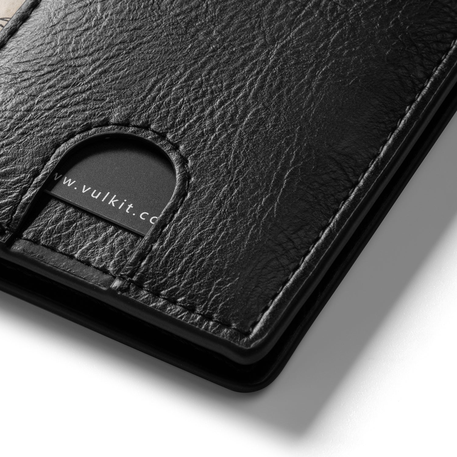 VULKIT VW100 portafoglio pelle nero bifold 10 carte