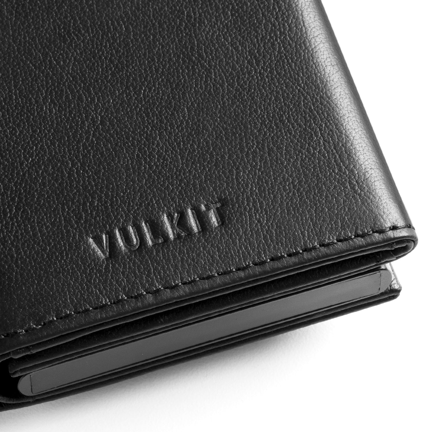 VULKIT Pop Up VC302P portafoglio pelle nero con cerniera