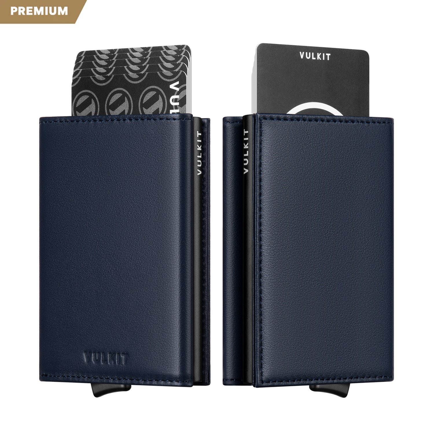 VULKIT Card Holders VC208P portafoglio pelle nero RFID