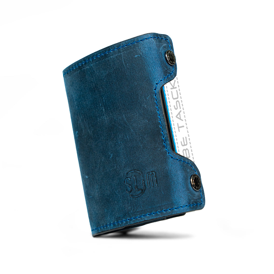 SLim Cover Pelle Be Tasck Crazy Horse Blu cover in pelle blu