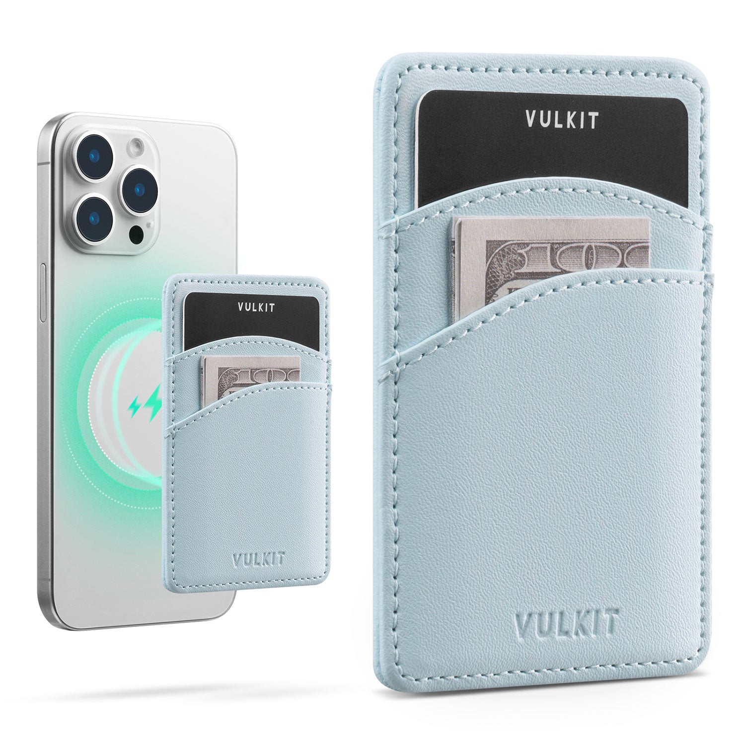 VULKIT VPA117 porta carte telefono magnetico pelle nero RFID