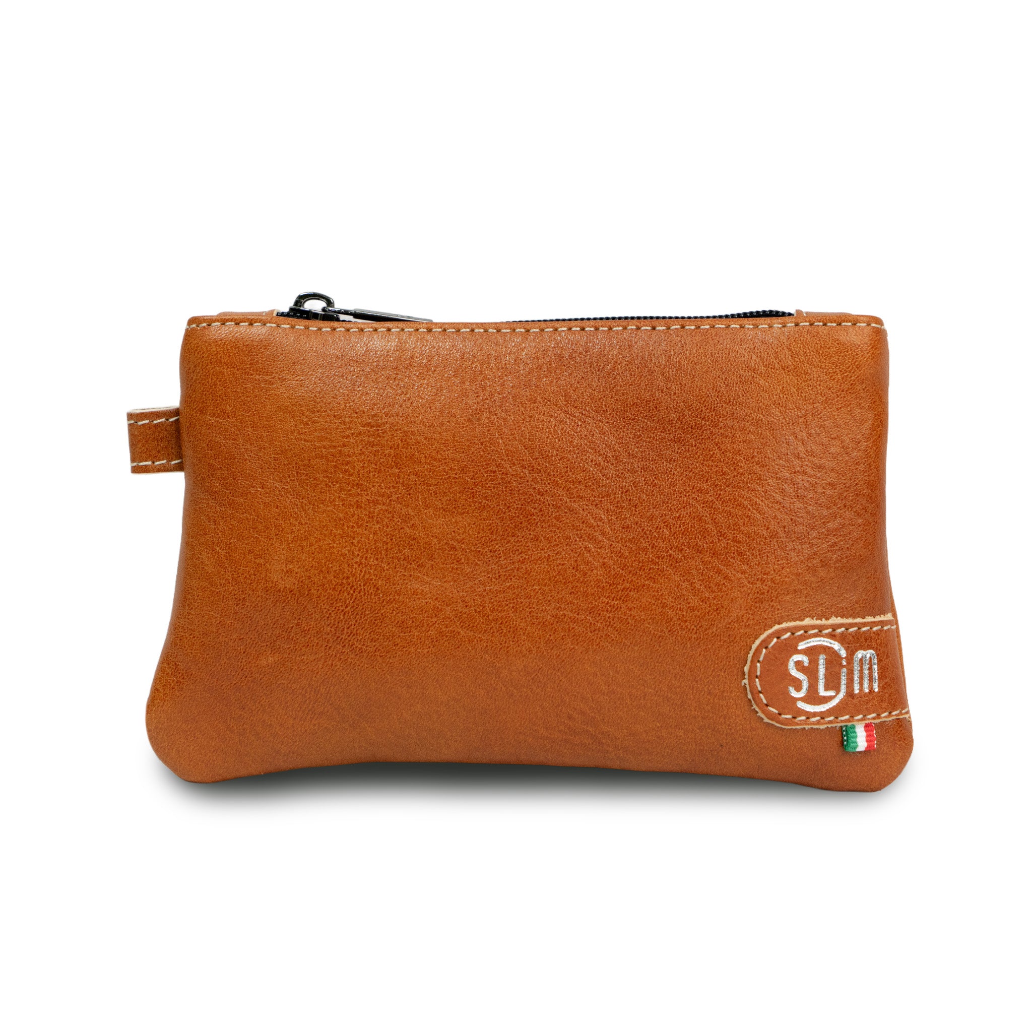 SLim Mini Pochette vera pelle cognac vegetale
