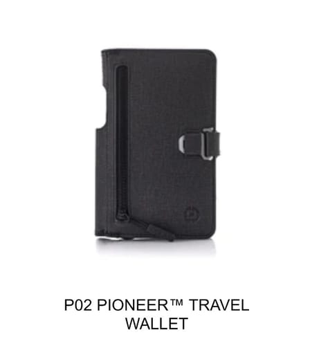 Dango P02 Pioneer portafoglio viaggio nero DTEX porta passaporto