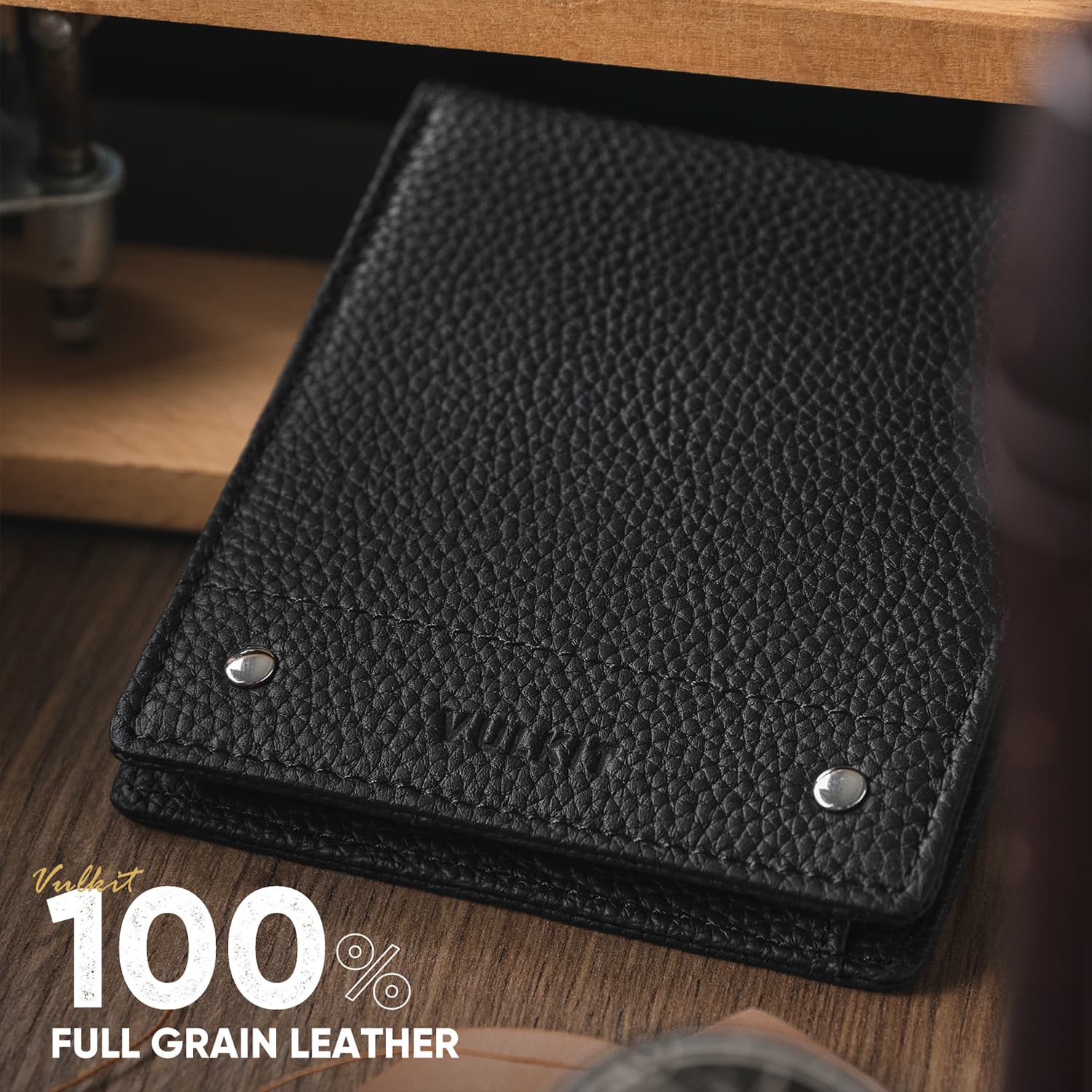 VULKIT VW119P portafoglio pelle nero bifold RFID