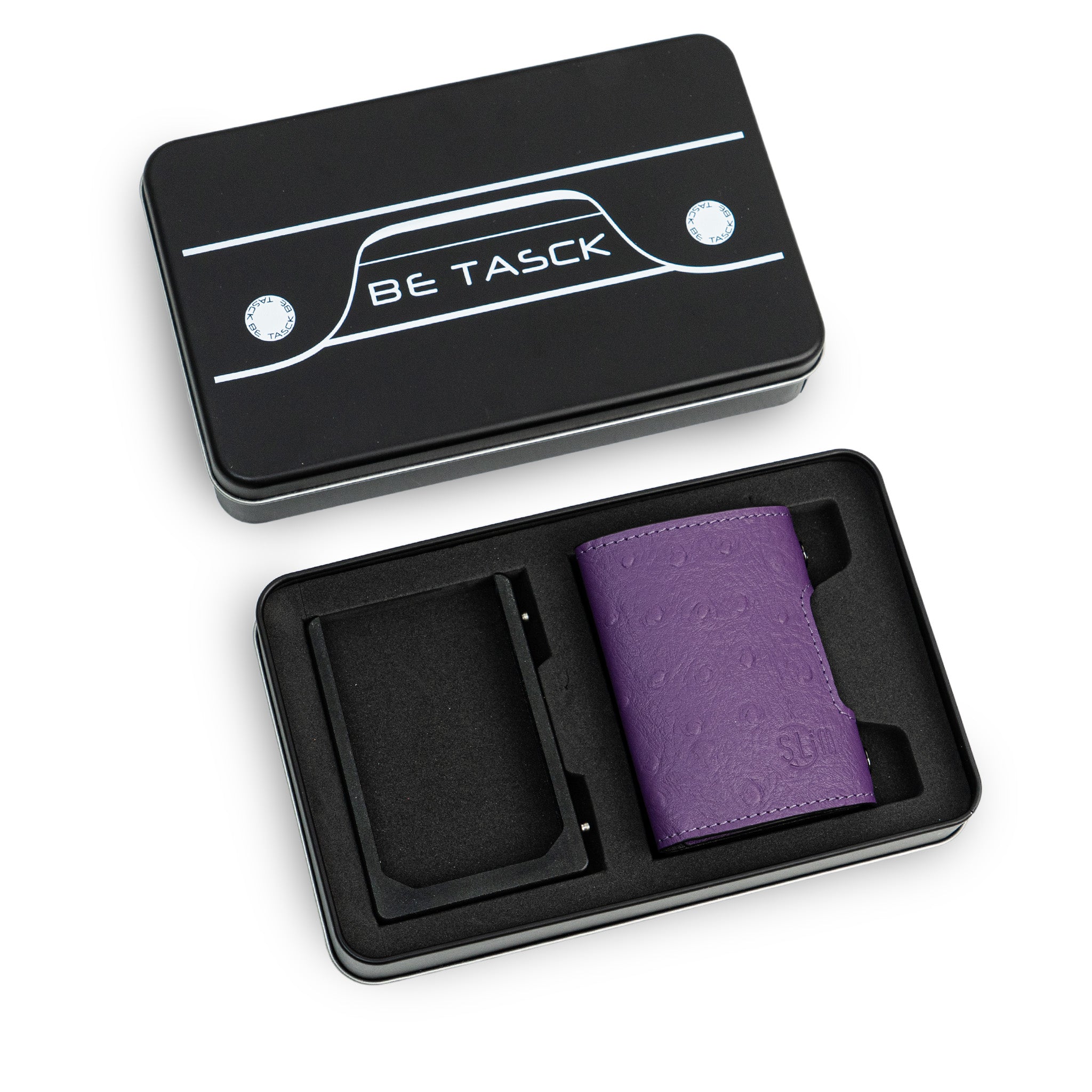 SLim Be Tasck struzzo viola custodia pelle compatta