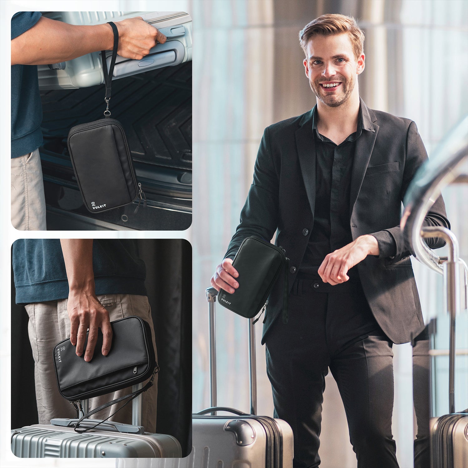 VULKIT Passport VPW103 Portapassaporto Nero 4 passaporti