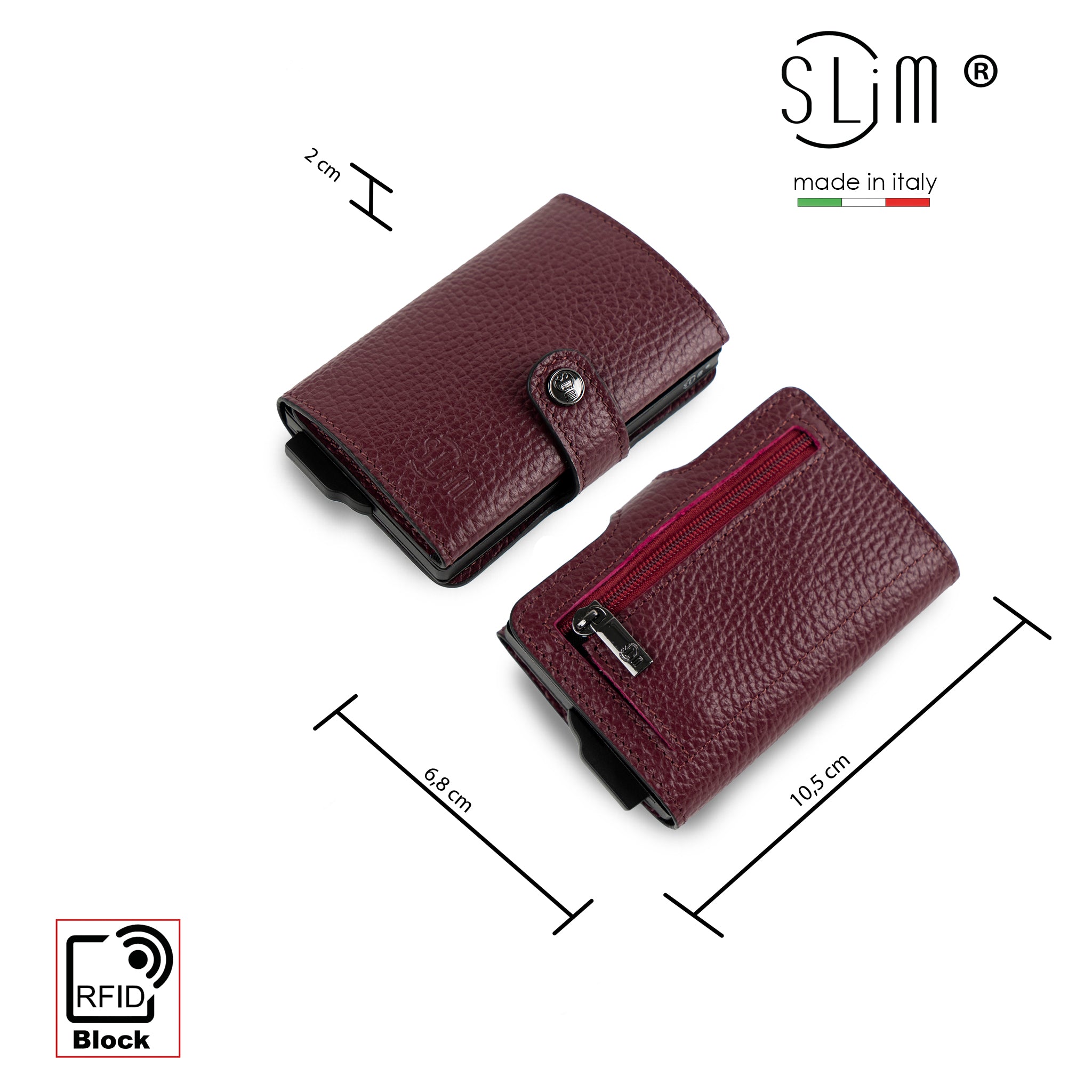 SLim Bottalato porta carte vinaccio RFID 12 carte