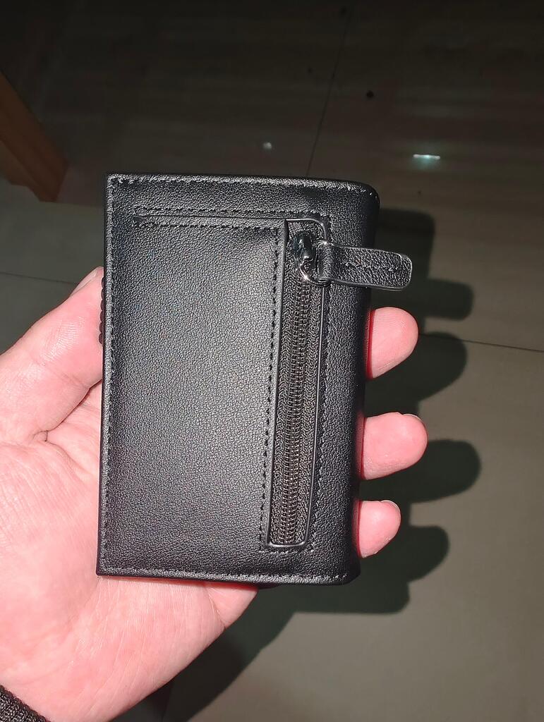 VULKIT Pop Up VC302P portafoglio pelle nero con cerniera