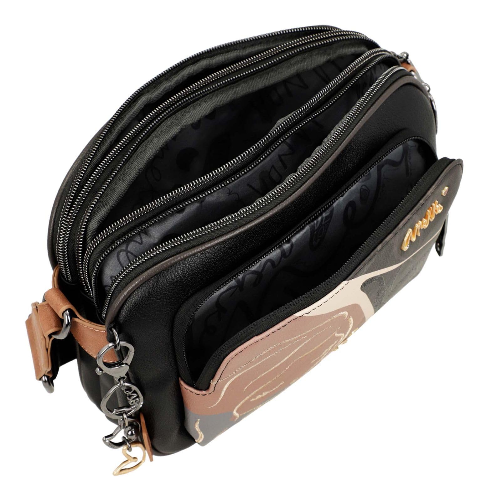 Anekke Real Heartbeat borsa a tracolla 3 scomparti