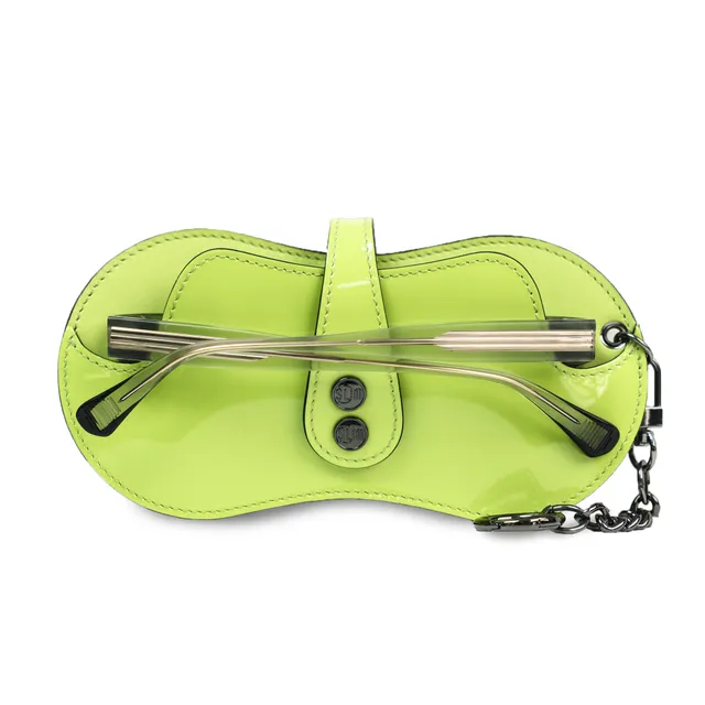 SLim Vision Portaocchiali Pelle Specchio Verde Mela