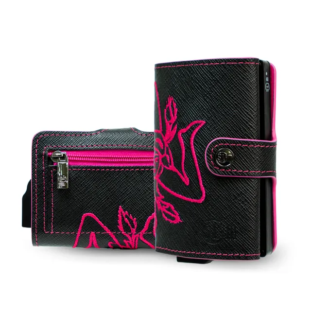 SLim Saffiano Tema Sicilia Portafoglio Fucsia