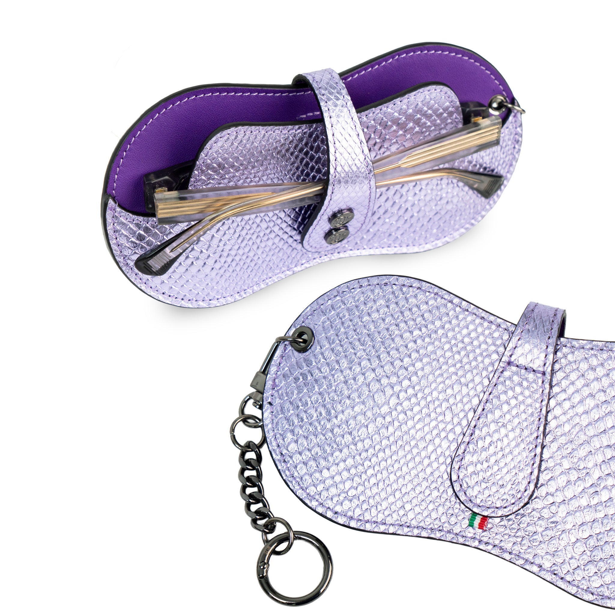 SLim Vision Tejus Metal Viola portaocchiali pelle