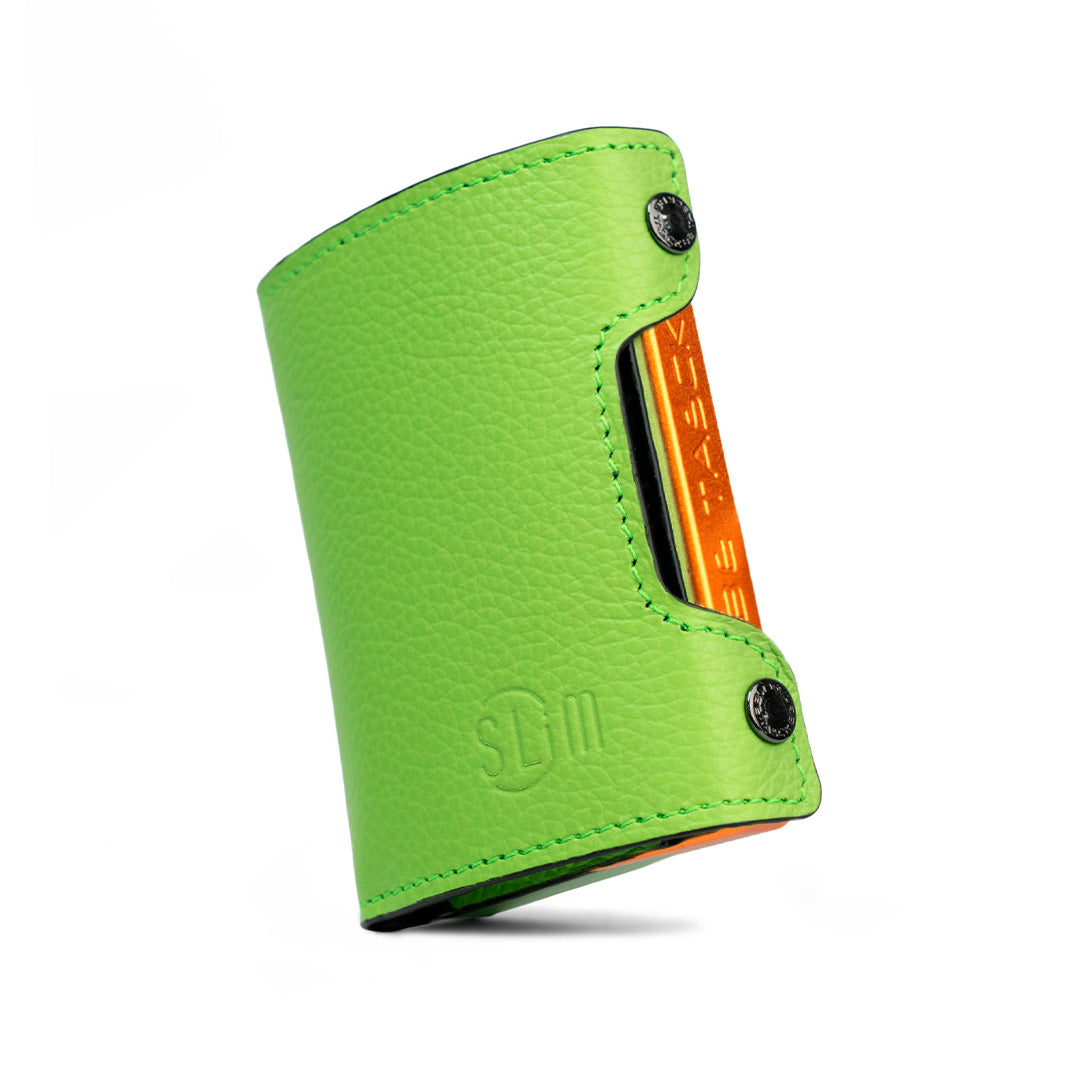 SLim Be Tasck Portacarte Pelle Bottalata Verde Frame