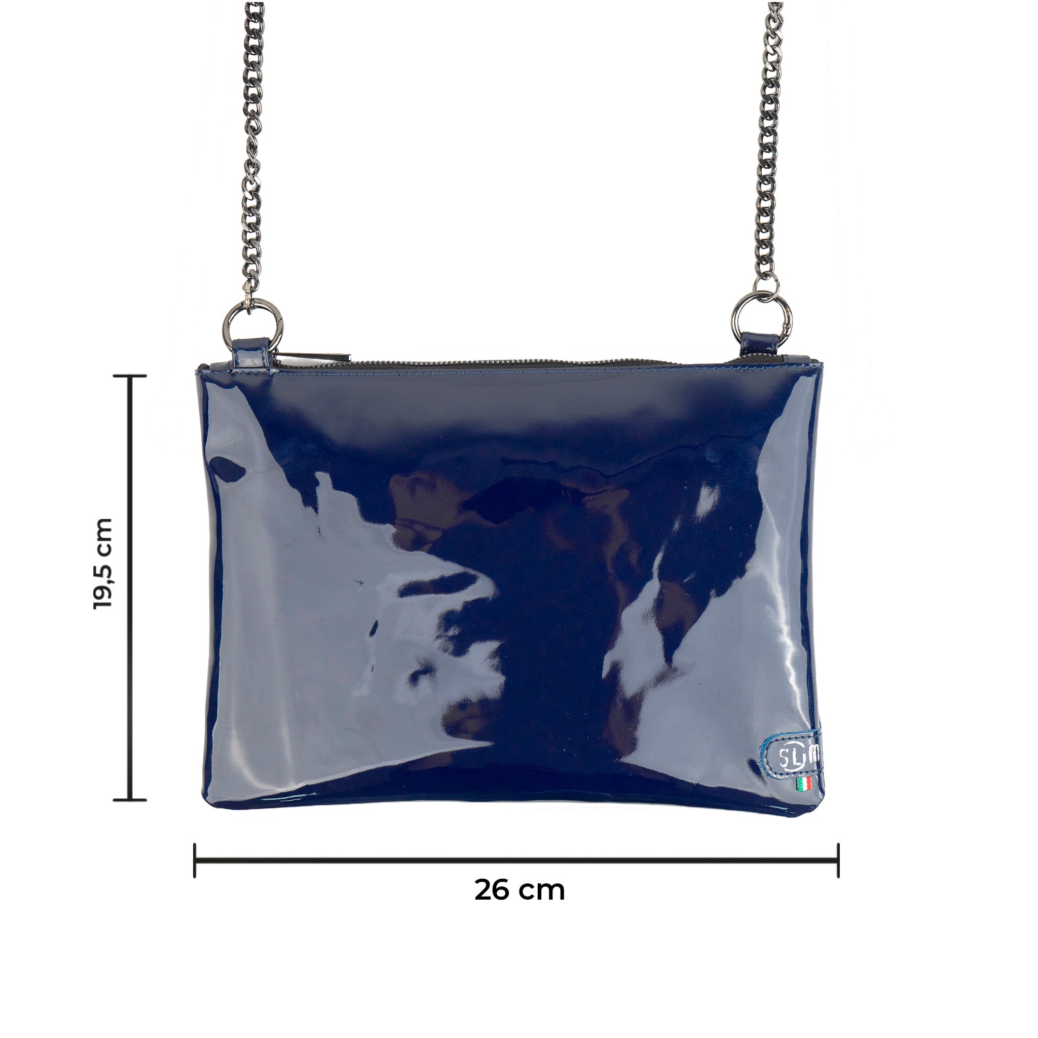 SLim Pochette Tracolla Pochette Saffiano Specchio Blu
