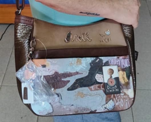 Anekke Outer borsa a tracolla grande marrone 32 cm