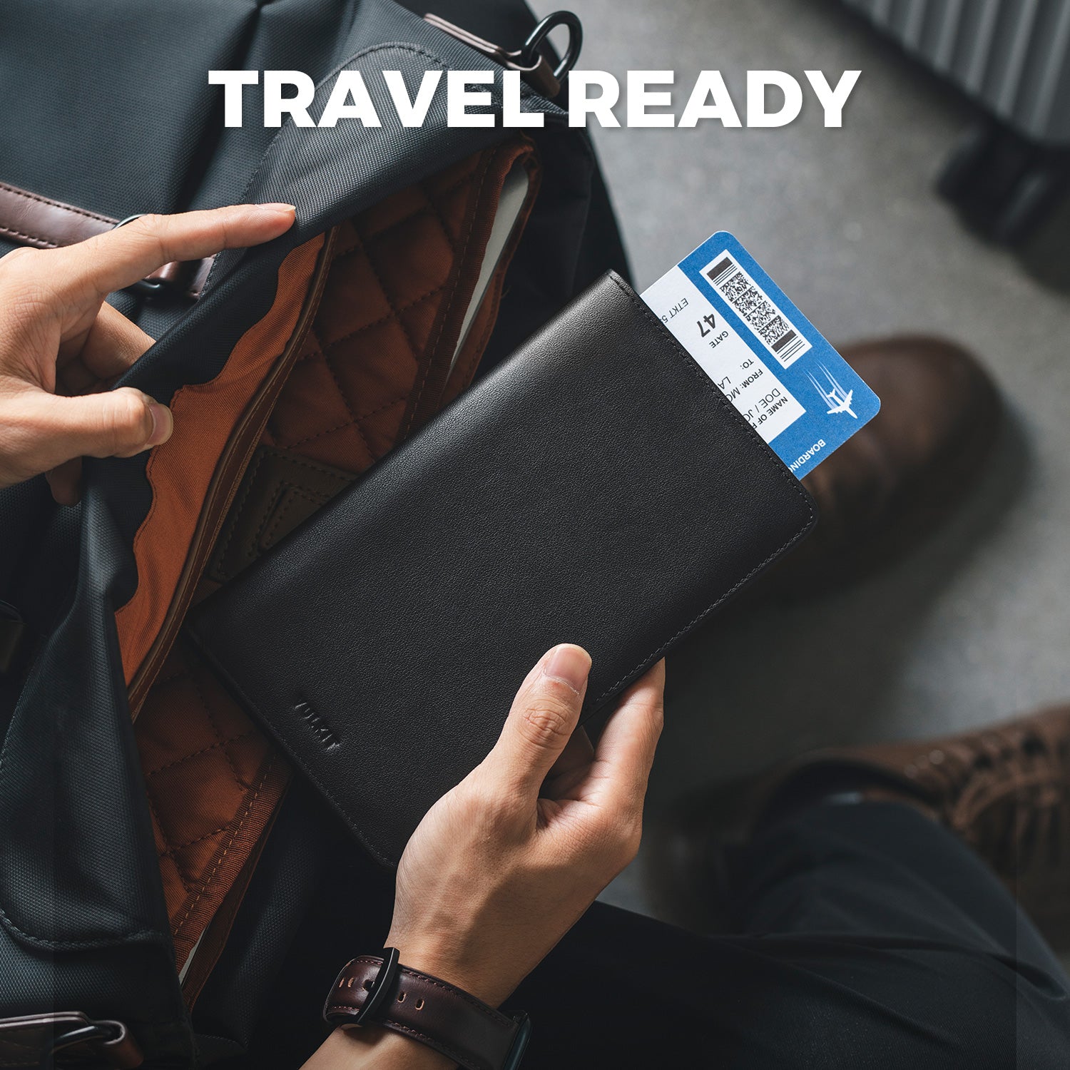VULKIT VPW100P Portapassaporto Pelle Grigio RFID Viaggio