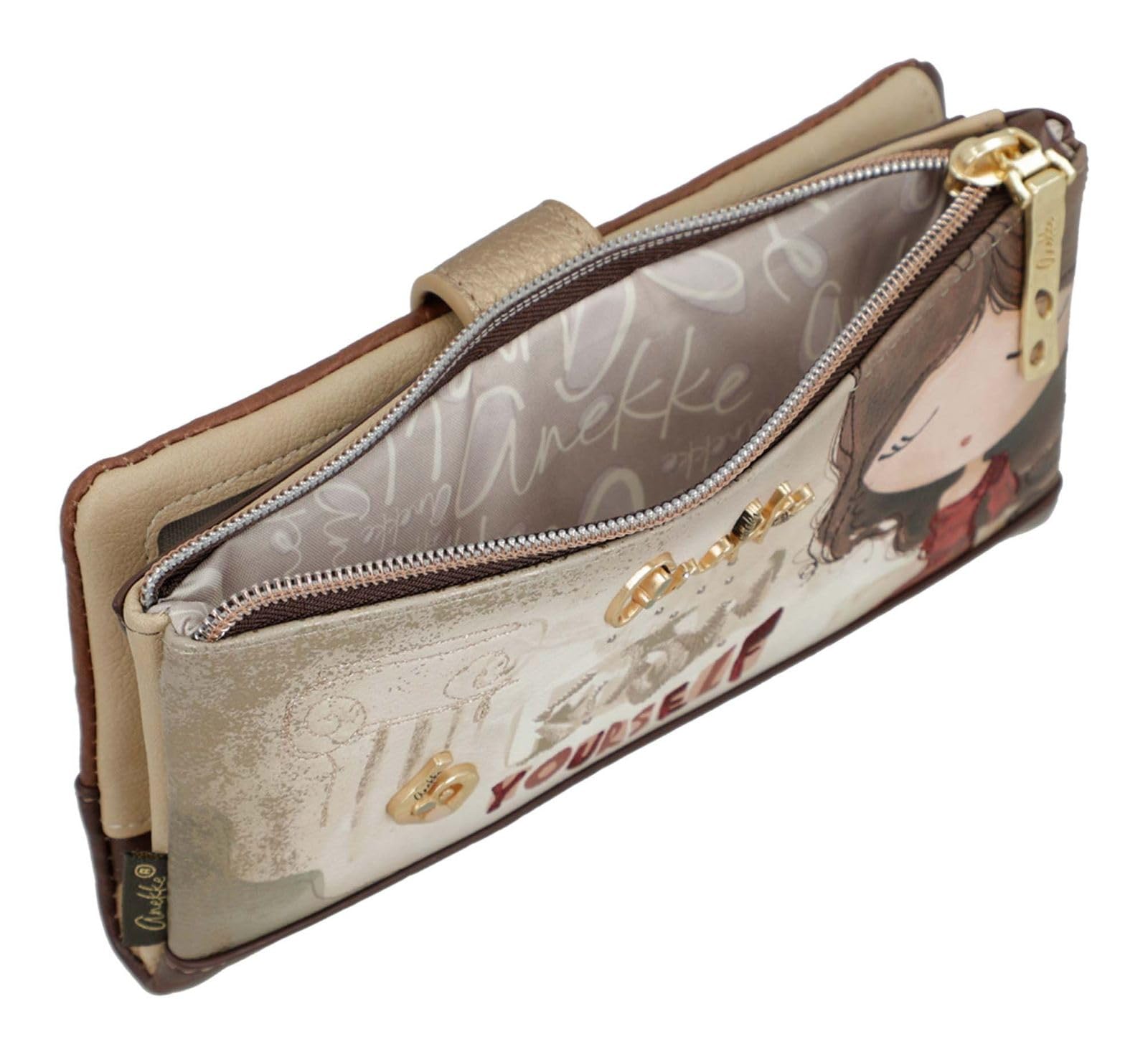 Anekke Muse Portamonete Grande RFID Donna Flessibile