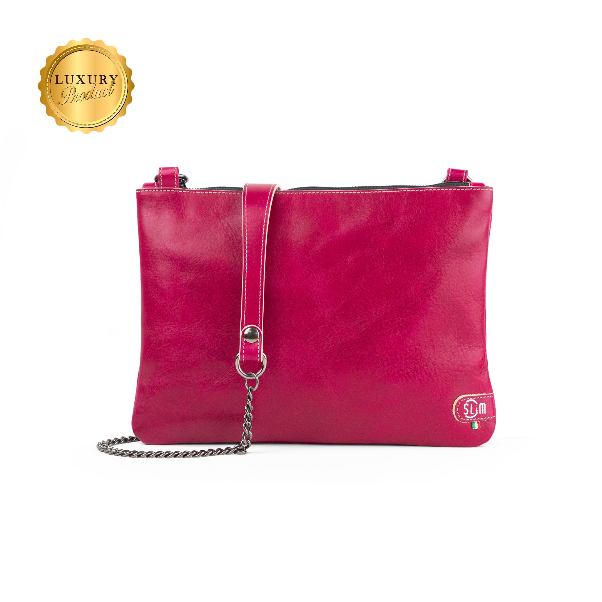 SLim Pochette Tracolla Vegetale Fucsia 24x19 cm