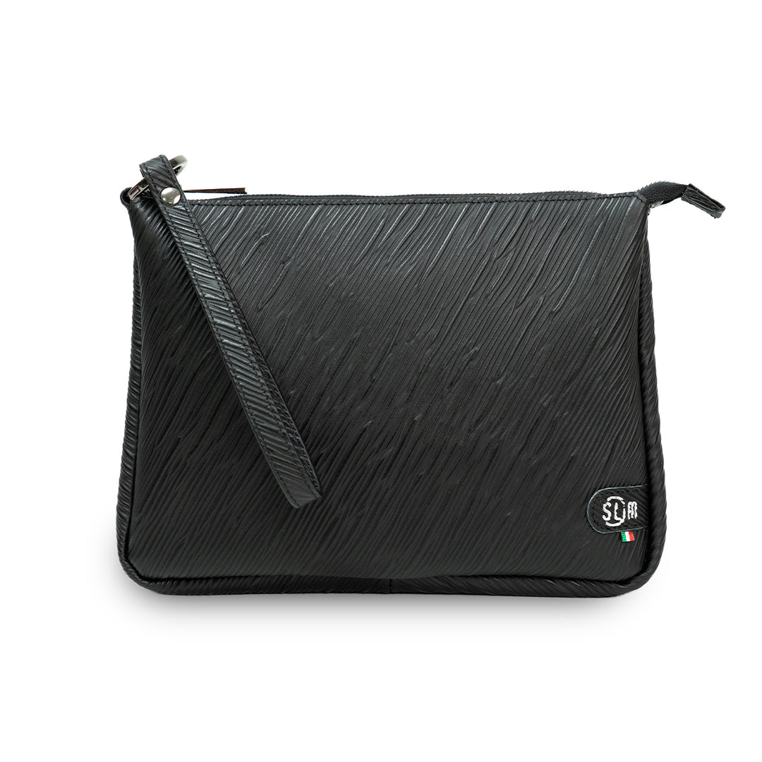 SLim Pochette Max pelle epi nero 25x19 cm