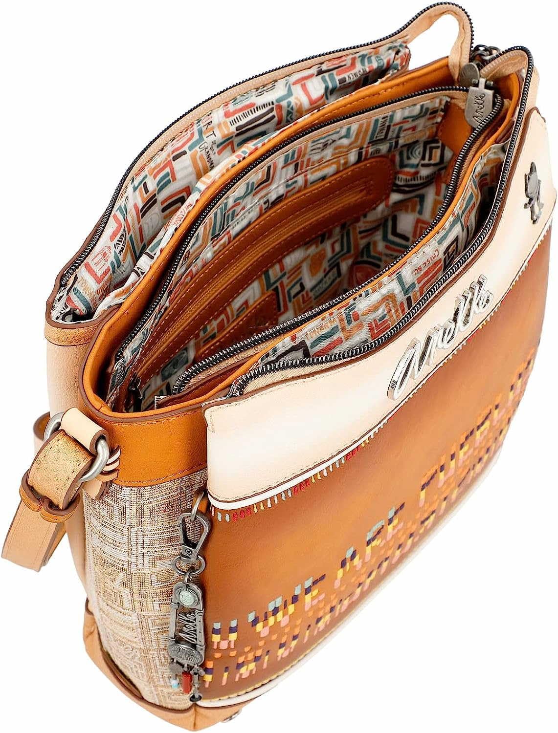 Anekke Menire tracolla donna 25x24x7 multicolore 3 scomparti