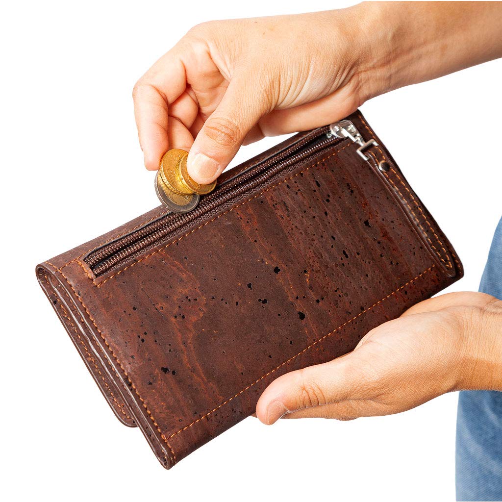 Corkor Wallets Portafoglio Marrone 12 Carte RFID