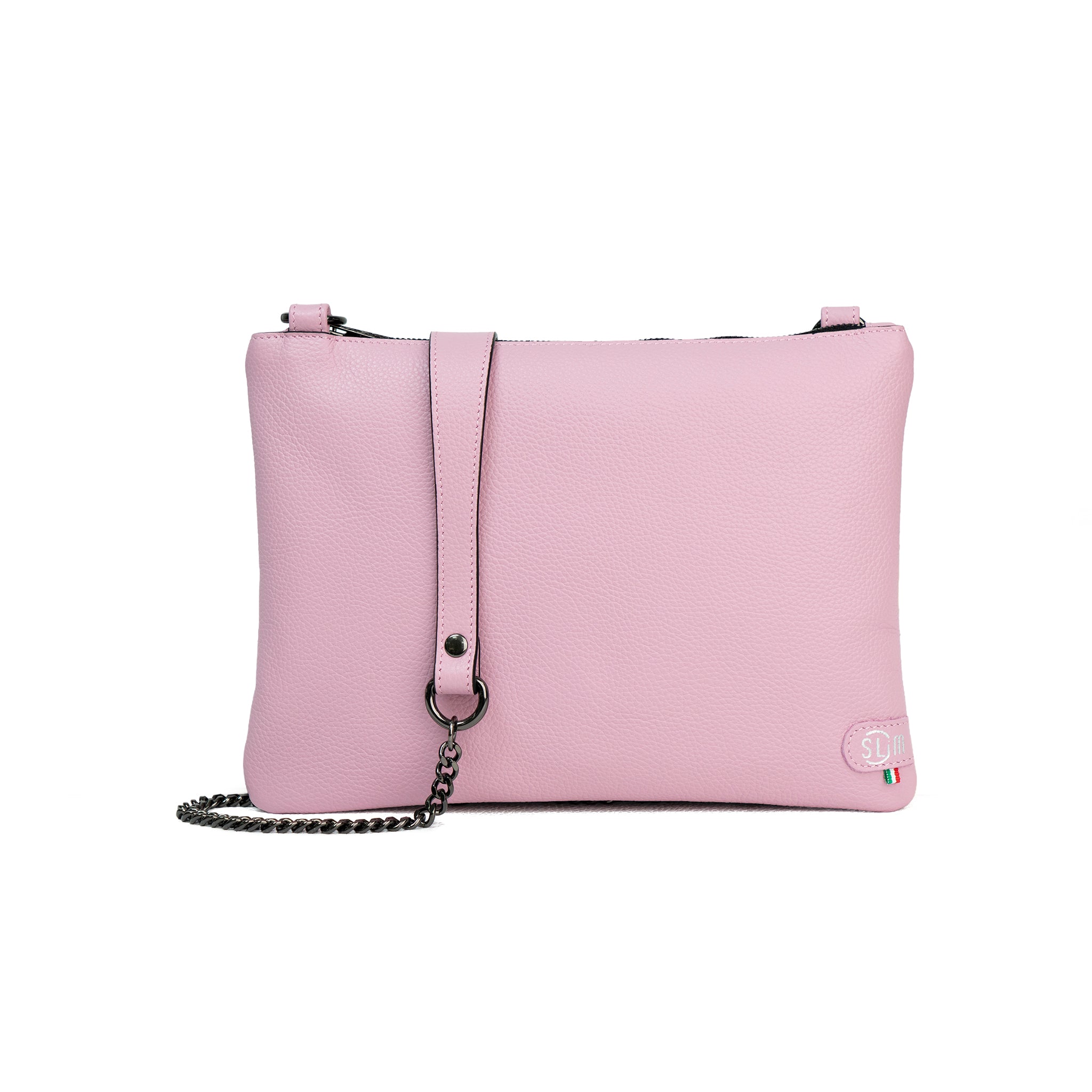 SLim Pochette Tracolla pelle bottalato rosa 24x19,5 cm