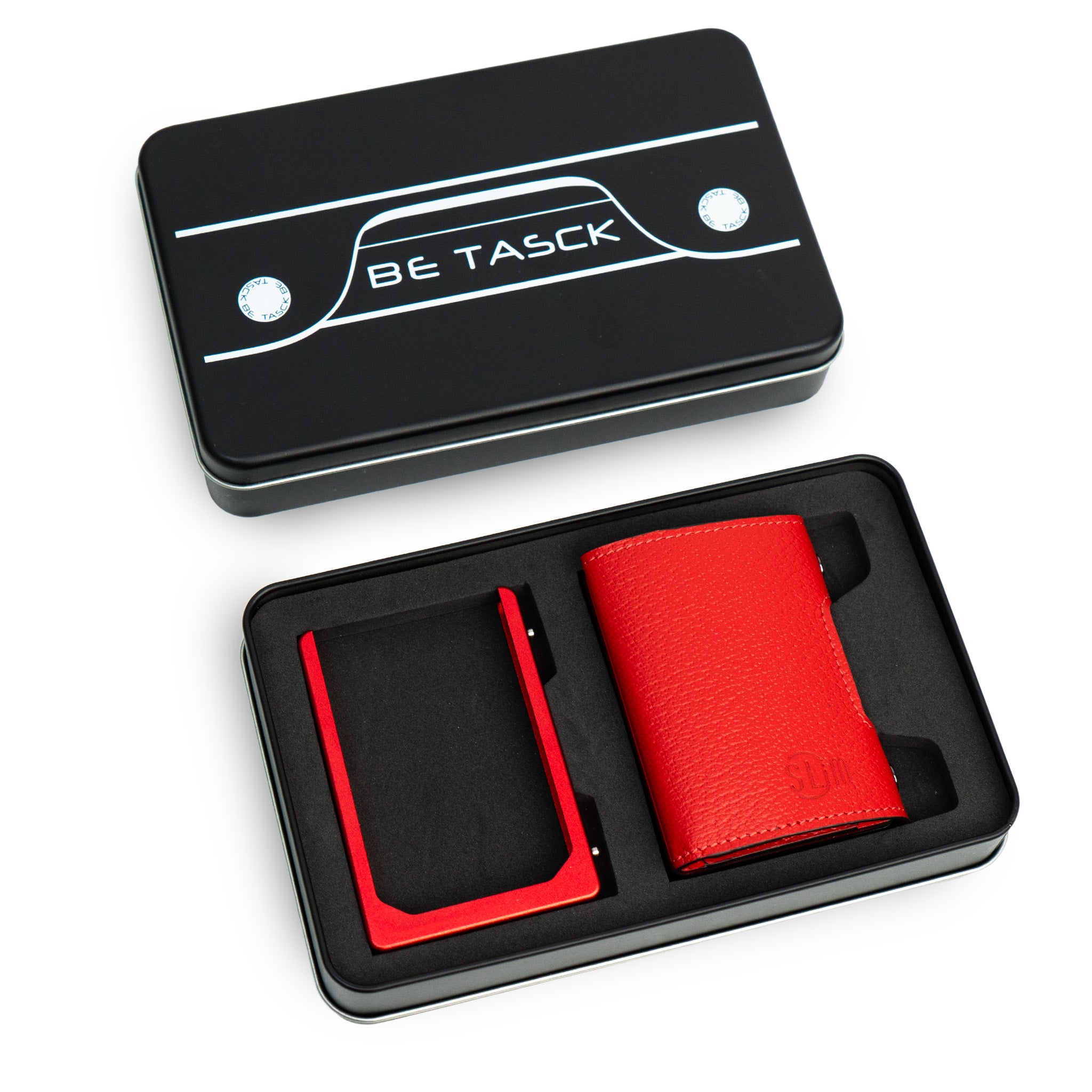 SLim Be Tasck Cinghialino portafoglio rosso pelle compatto