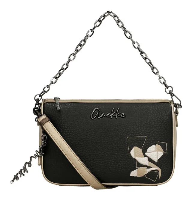 Anekke Essentials Borsa a Tracolla Nera con Stampa