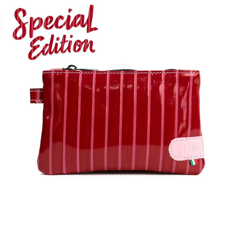 SLim Mini Pochette pelle lollipop fucsia rosa