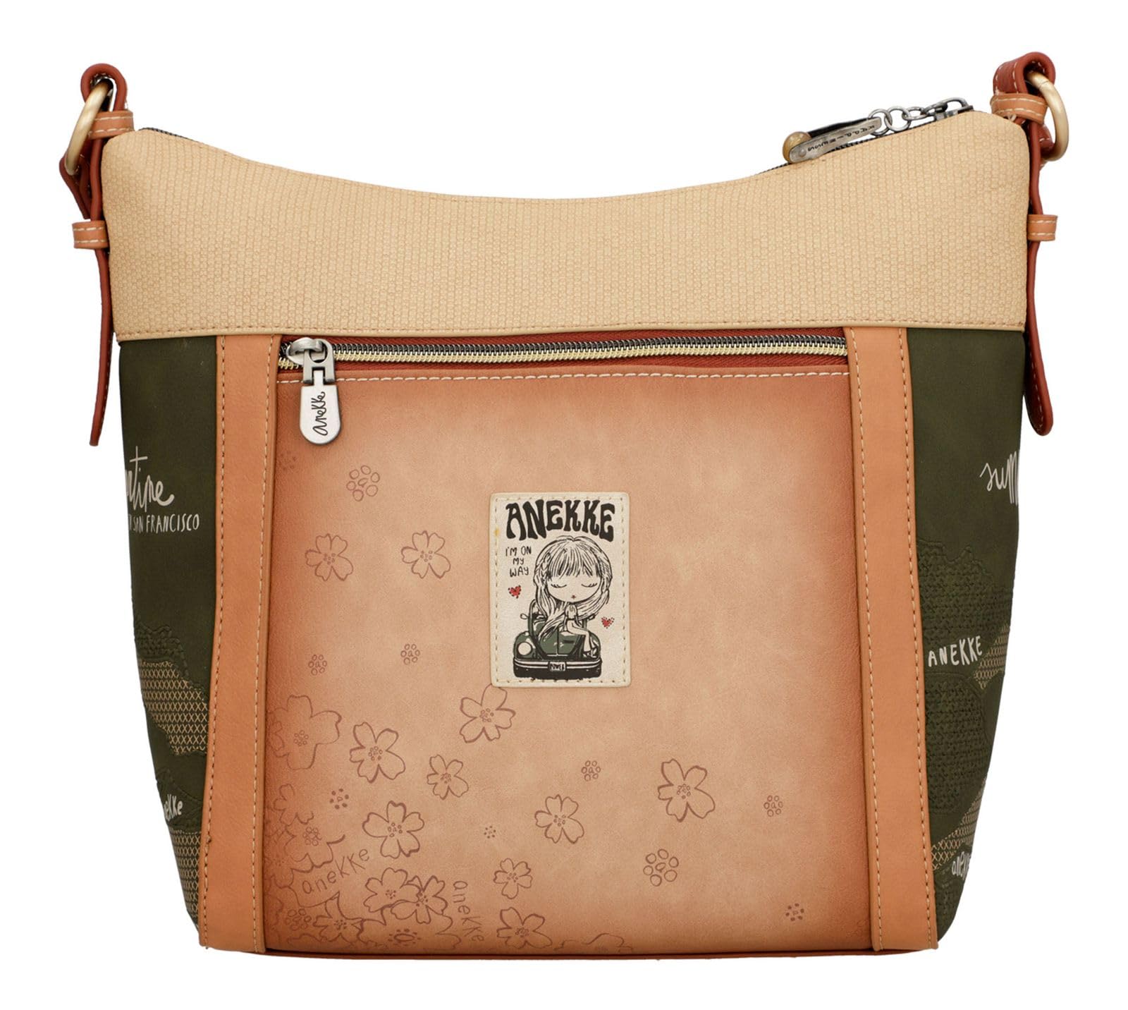 Anekke Bloom Flowers borsa a tracolla grande stampa fiori