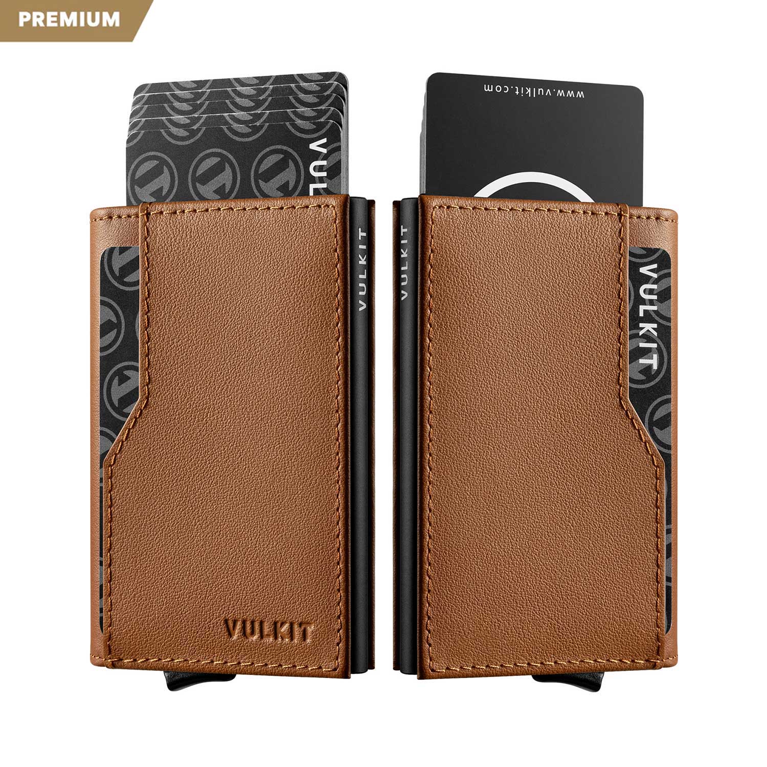 Vulkit VC205P Portafoglio Pelle Nero RFID 12 Carte