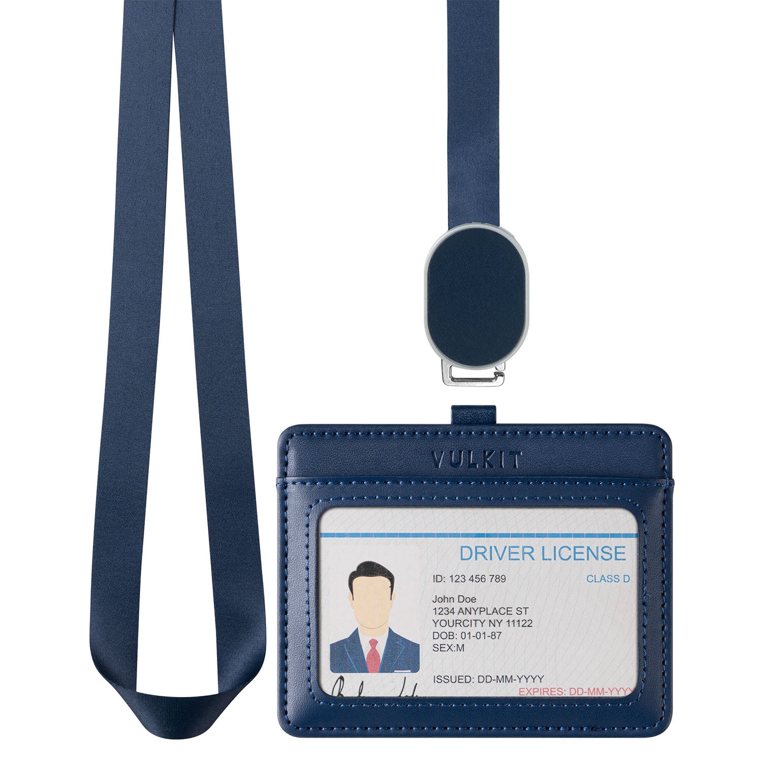 VULKIT VBH104 Porta Badge Nero Retrattile 2 Slot Ufficio