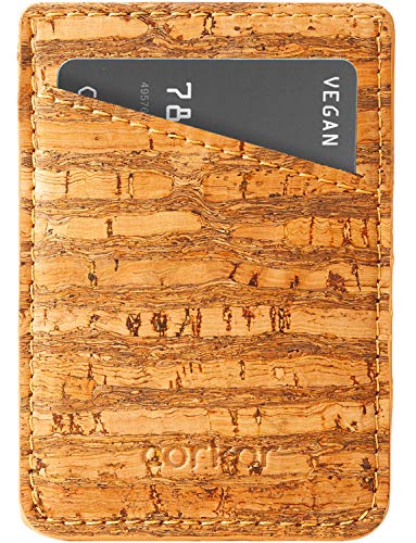 Corkor Wallets Portafoglio Uomo Sughero Rosso Marrone Sottile