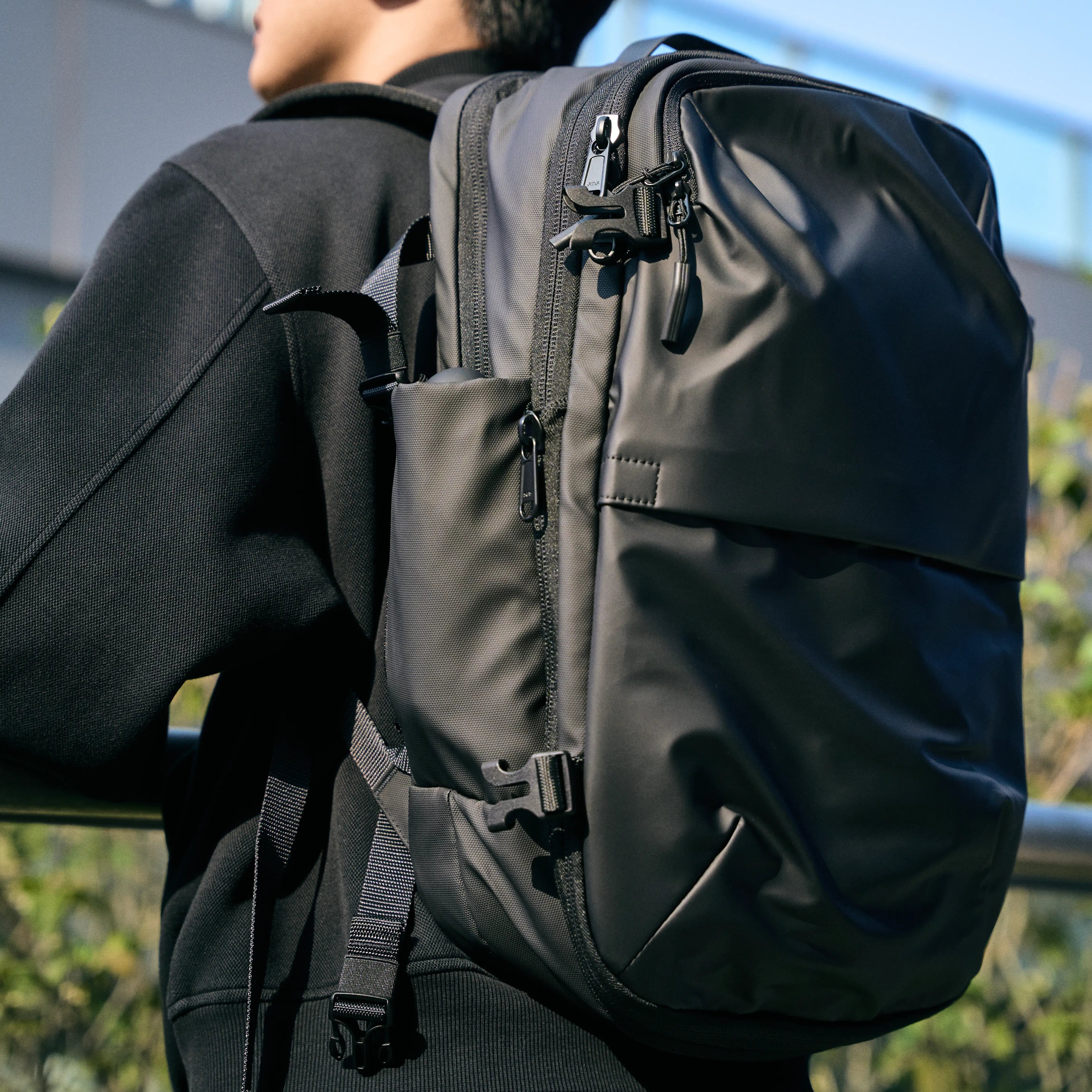 VULKIT Backpacks VBP101 zaino viaggio nero espandibile