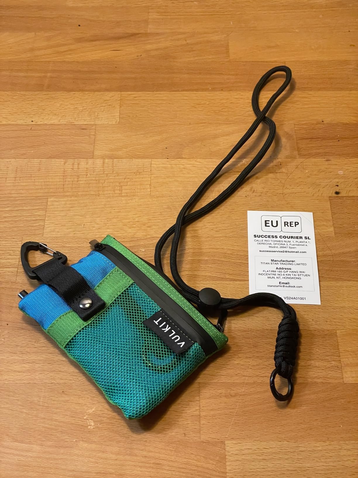 VULKIT VW124 portafoglio RFID nylon nero viaggio