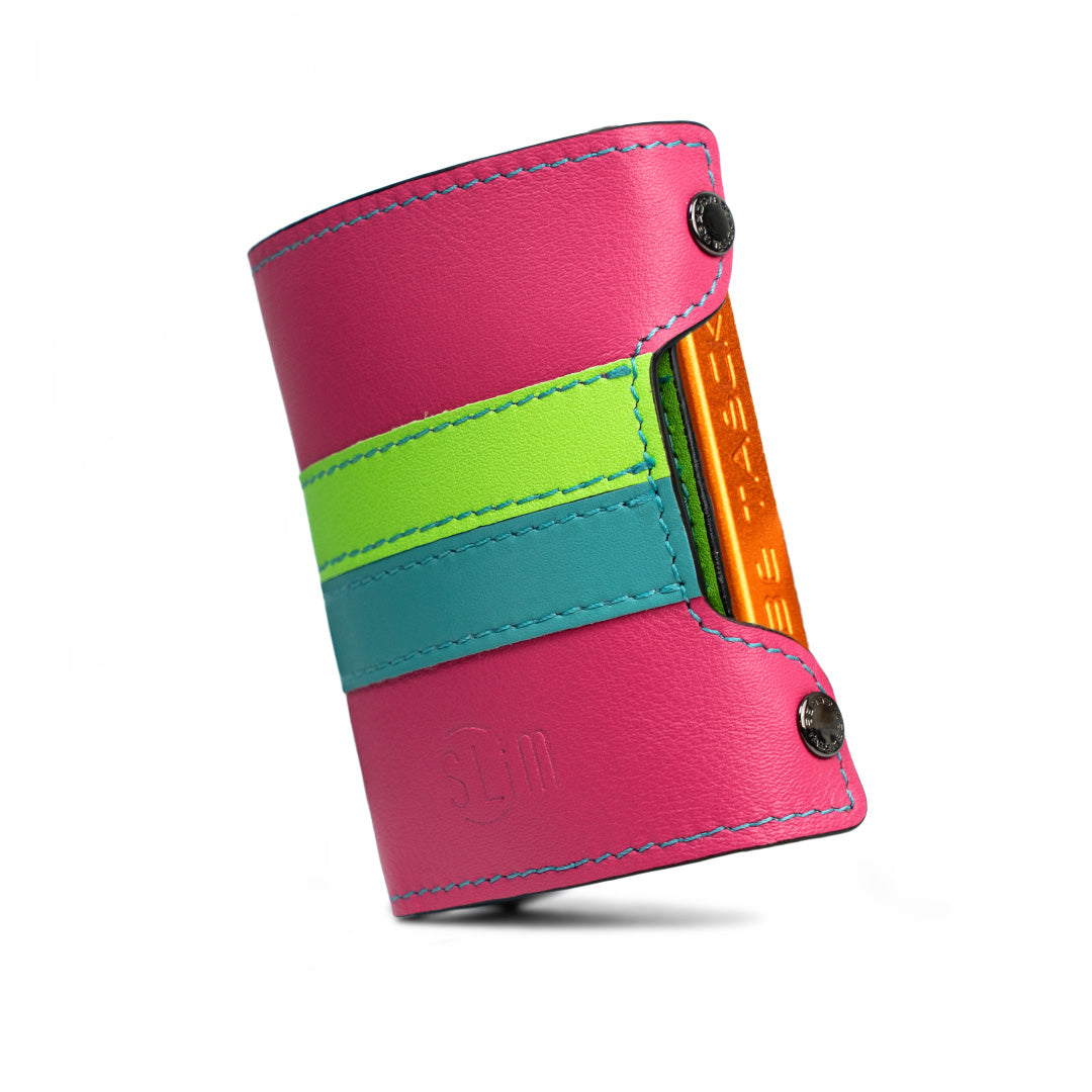 SLim Be Tasck Bicolor portafoglio Fucsia Multicolor pelle