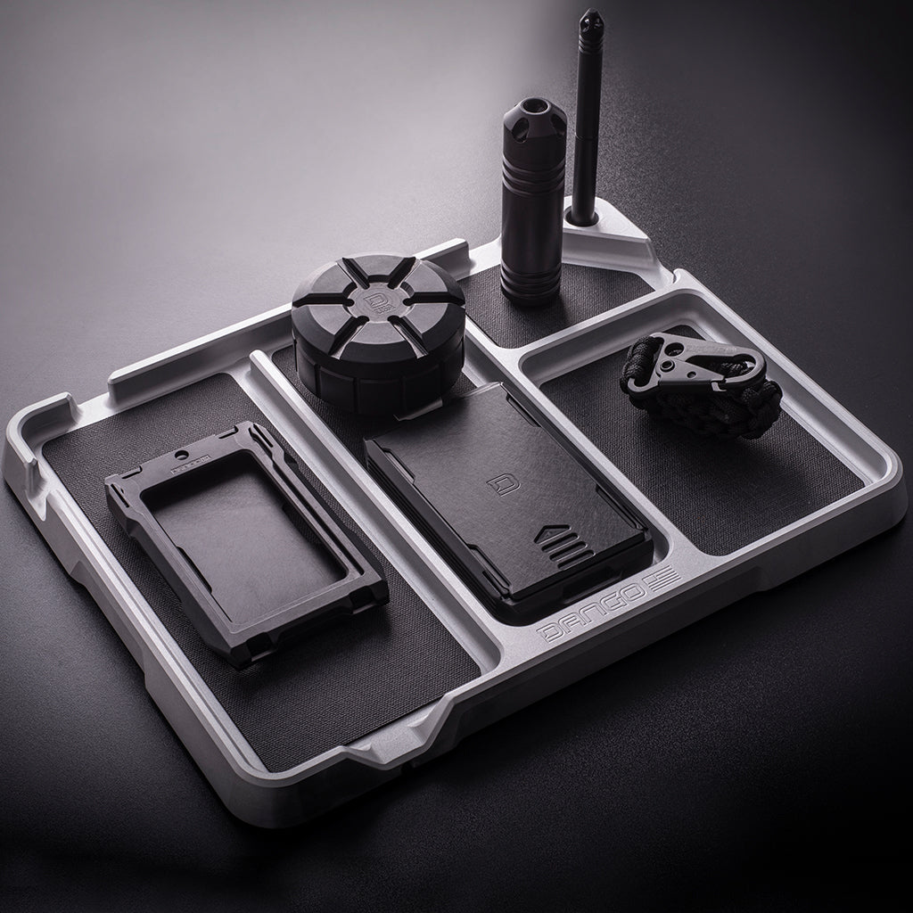Dango Trays EDC Tray svuotatasche alluminio grigio 4 scomparti