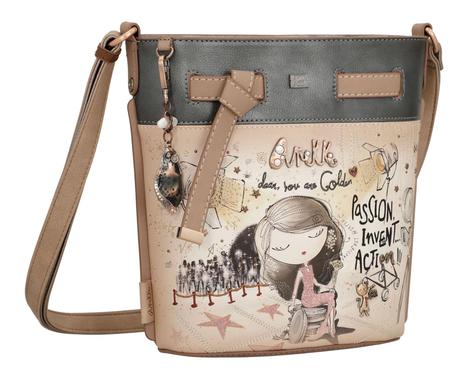 ANEKKE Hollywood Lazo Borsa Tracolla Donna Blu