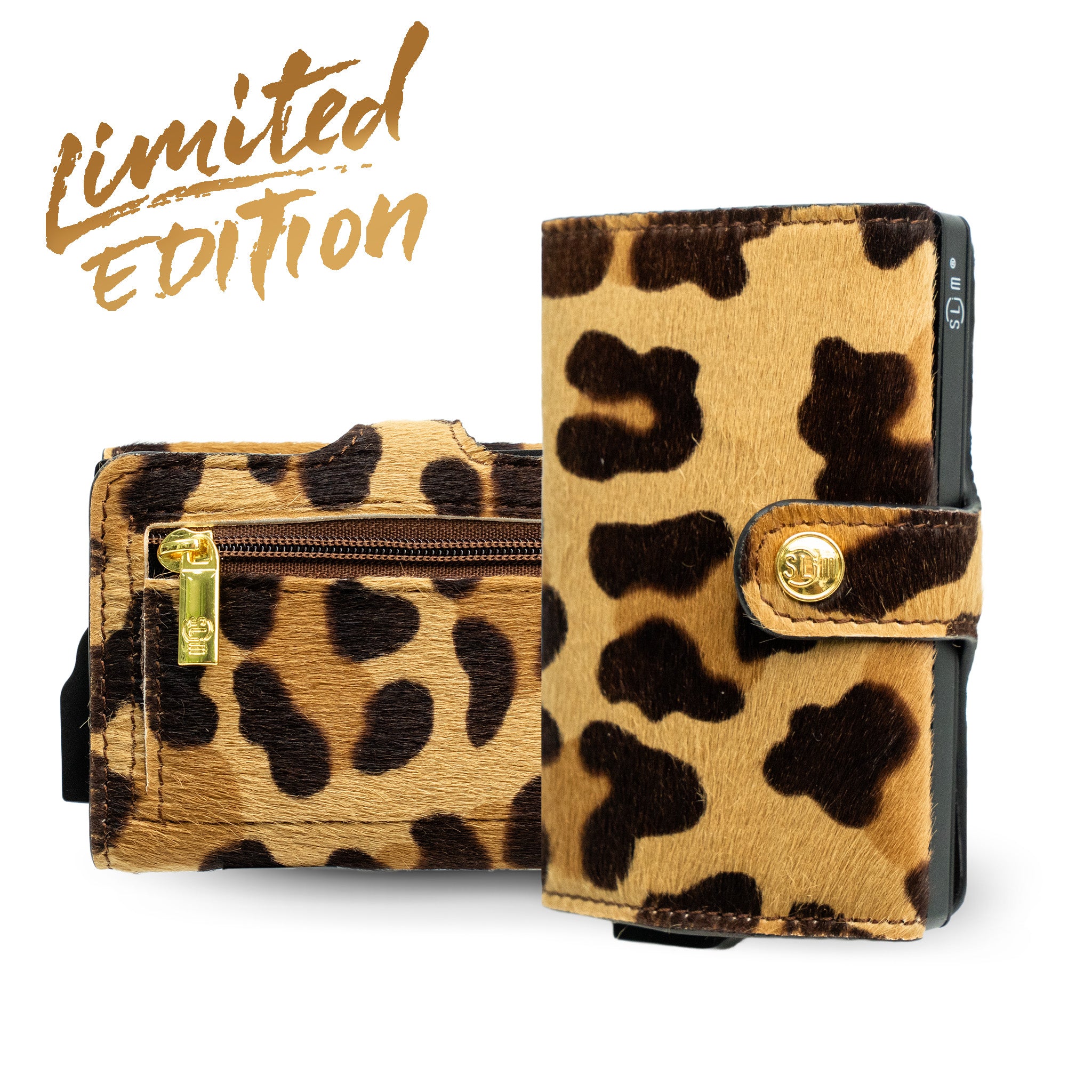 SLim Vera Pelle Portafoglio Animalier Cavallino Maculato