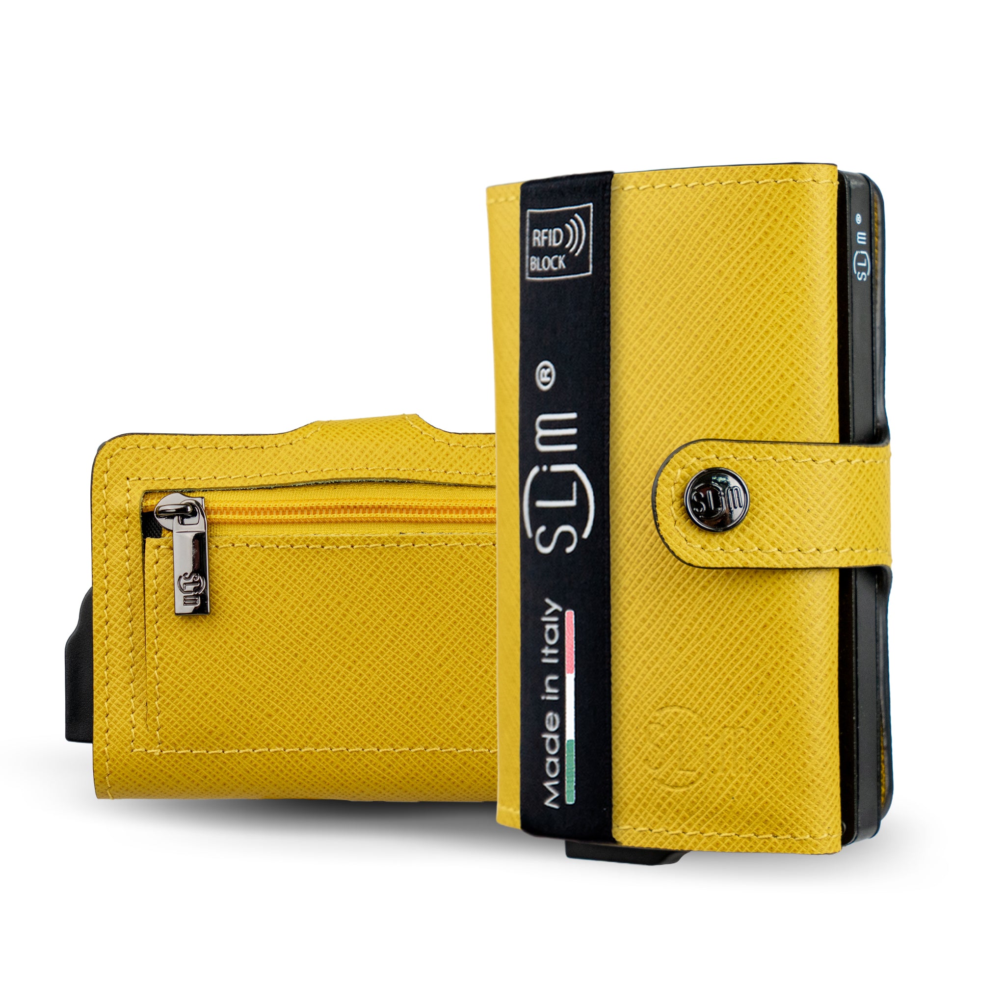SLim Saffiano Portafoglio Saffiano Nero RFID 12 Carte