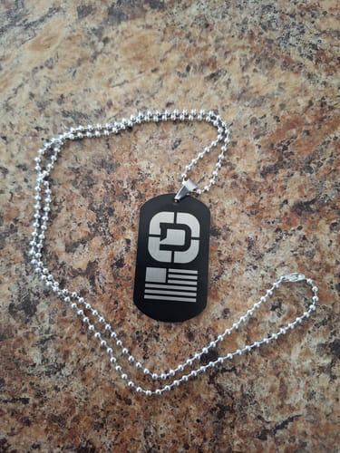 Dango Apparel Dog Tag piastrina acciaio nero 50 mm