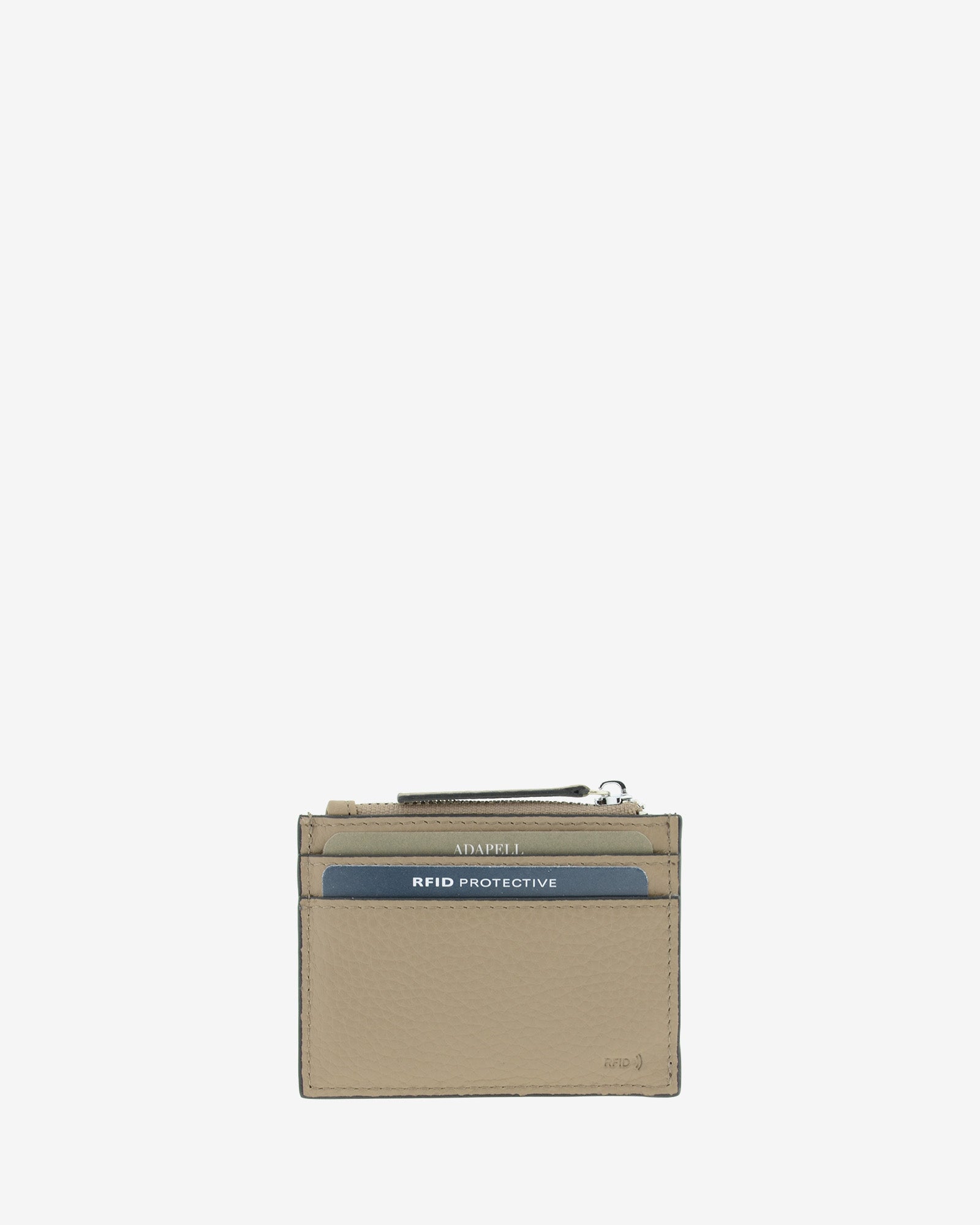 Adapell Nude portacarte pelle talpa con zip 4 carte RFID