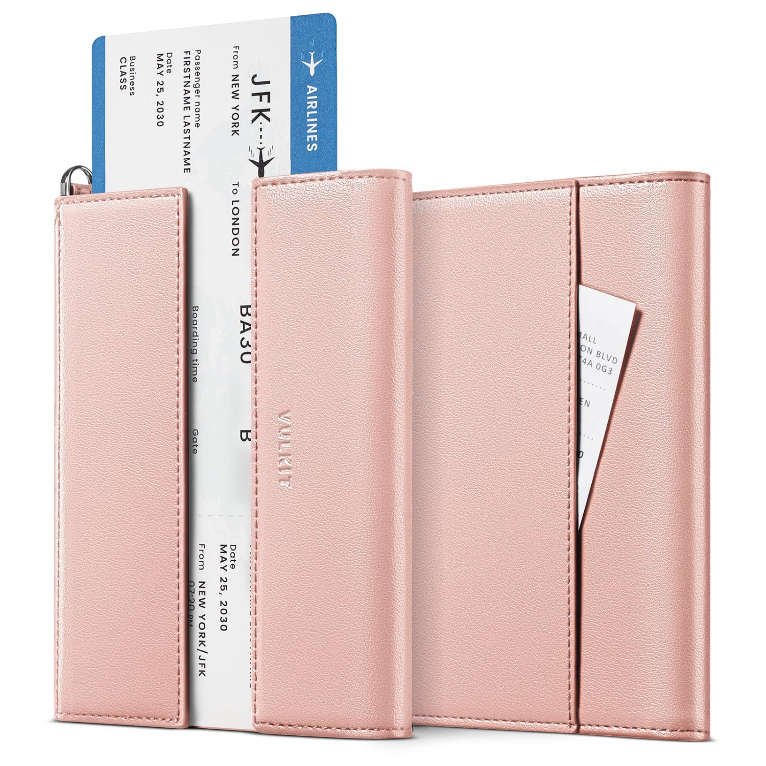 VULKIT VPW115 organizer viaggio pelle verde passaporto RFID