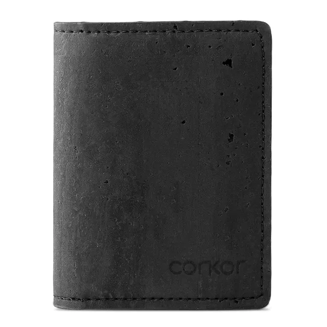 Corkor Wallets Portafoglio Sottile Nero RFID Sughero