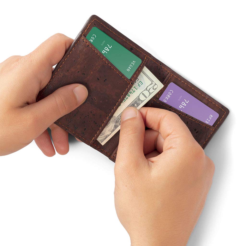 Corkor Wallets Portafoglio Sughero Marrone RFID