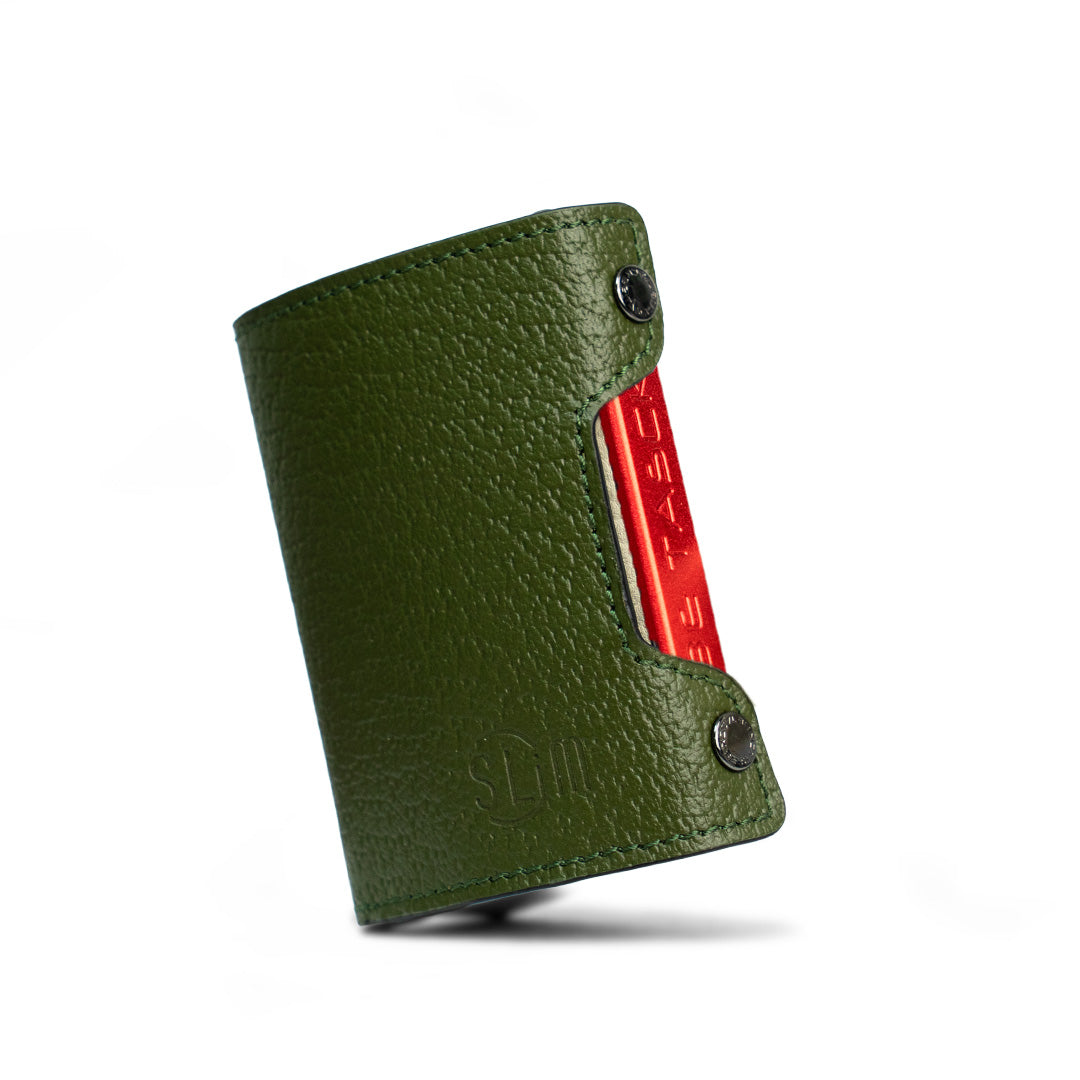 Be Tasck Cinghialino Verde Frame Nero portafoglio pelle RFID